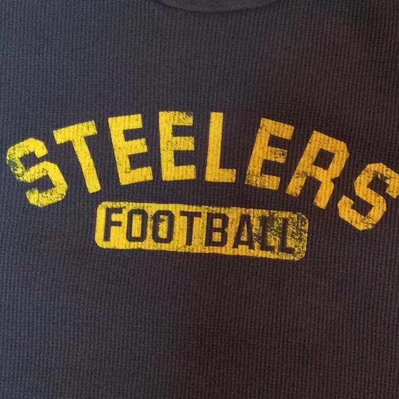 Mens PGH Steelers thermal distress logo shirt sz L - Picture 3 of 8
